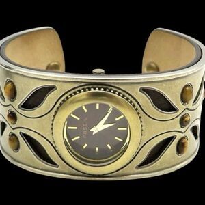 Vintage Fossil Cuff Watch With Stones